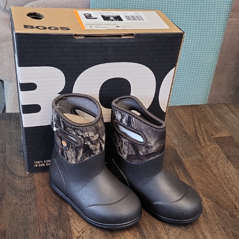 Bogs Toddler Kid's Black/Camo Mossy Oak Insulated Waterproof Boot